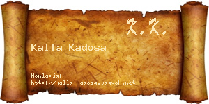 Kalla Kadosa névjegykártya