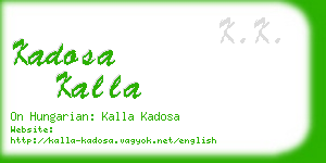 kadosa kalla business card